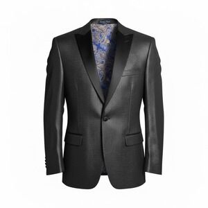 Paisley & Gray Blazer Men Size 38R Slim Fit Black Silver Print Sports Jacket new